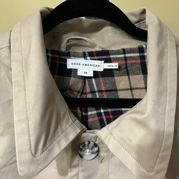 New Good American Women’s Mac Coat – Size Medium (Beige) - Picture 6 of 8